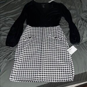 Black and White Houndstooth Dress